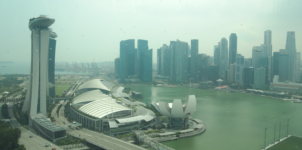 บรรยากาศมุมสูงบน Singapore Flyer